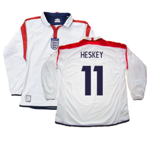 England 2003-05 Long Sleeved Home Shirt (L) (Excellent) (Heskey 11)_0