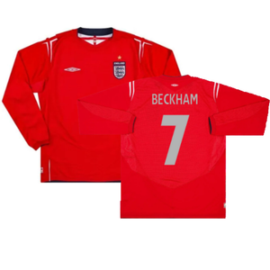 England 2004-06 Long Sleeve Away Shirt (L) (Excellent) (Beckham 7)_0