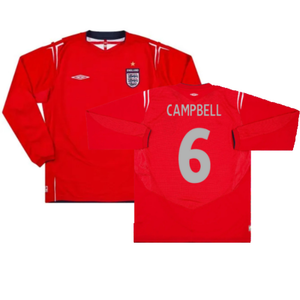 England 2004-06 Long Sleeve Away Shirt (Excellent) (Campbell 6)_0