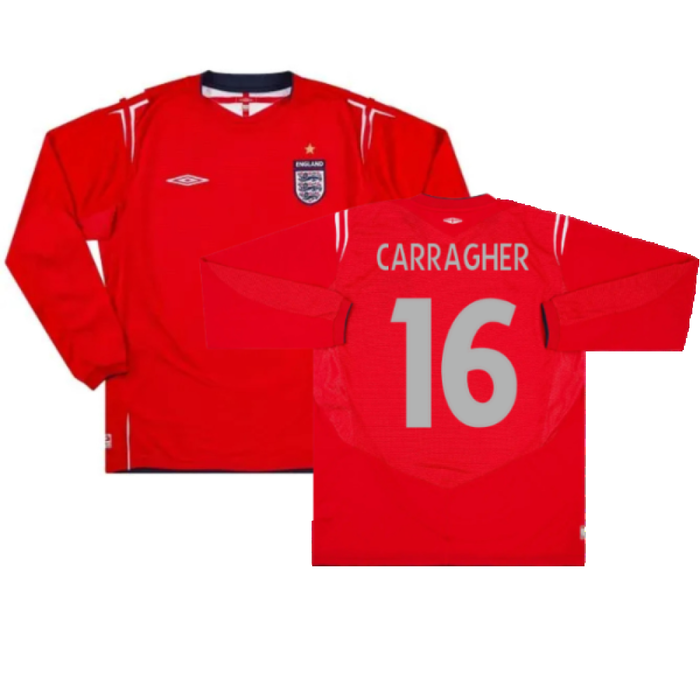 England 2004-06 Away L/S Shirt (XXL) (Excellent) (Carragher 16)