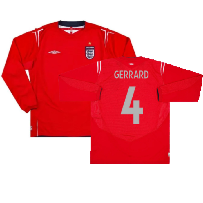 England 2004-06 Away Long Sleeve Shirt (Very Good) (Gerrard 4)