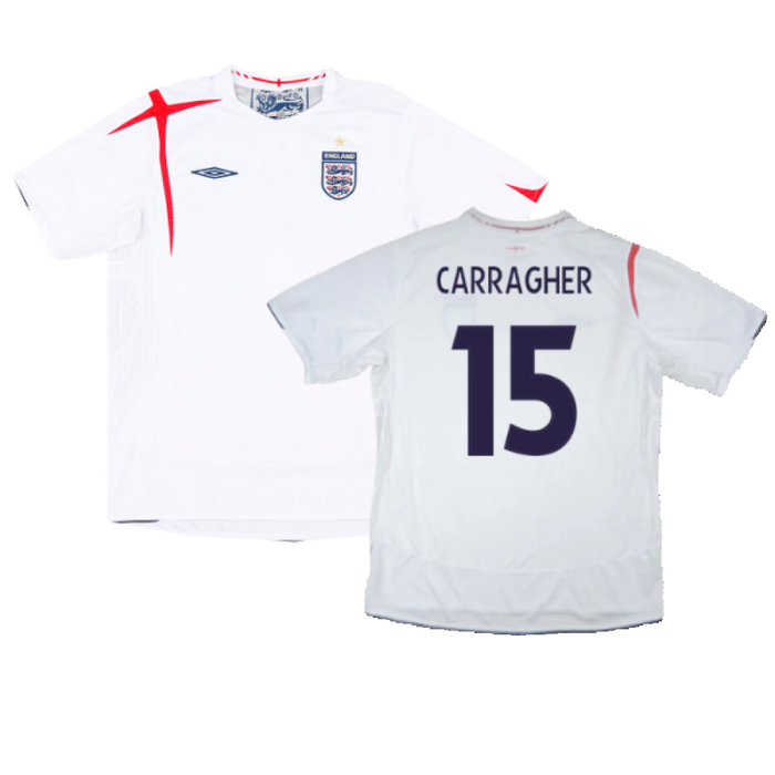 England 2005-07 Home Shirt (L) (Fair) (CARRAGHER 15)