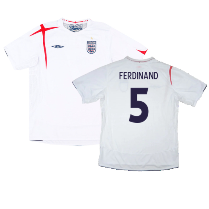 England 2005-07 Home Shirt (L) (Fair) (FERDINAND 5)