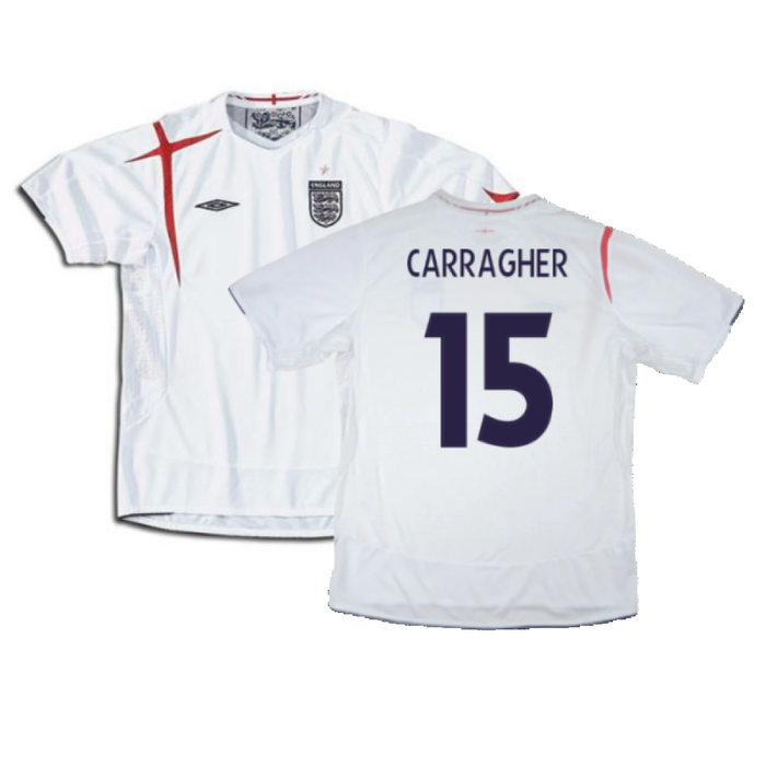 England 2005-2007 Home Shirt (XXL) (Mint) (CARRAGHER 15)