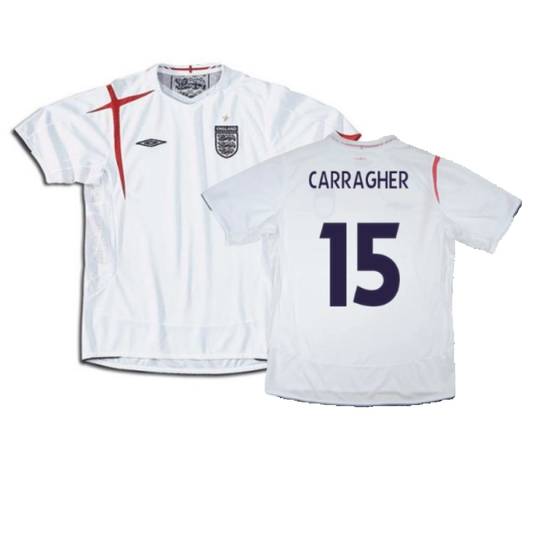 England 2005-2007 Home Shirt (XL) (Good) (CARRAGHER 15)_0