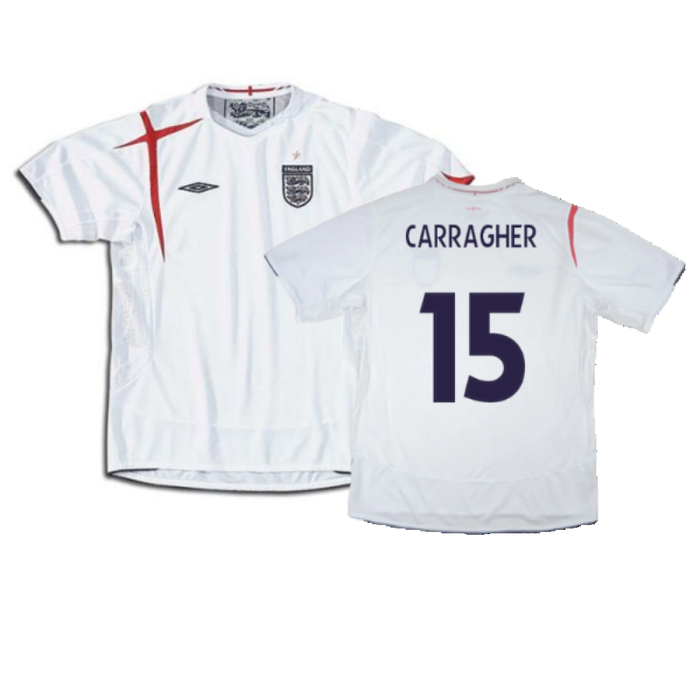 England 2005-2007 Home Shirt (XL) (Good) (CARRAGHER 15)
