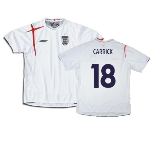 England 2005-2007 Home Shirt (XL) (Good) (CARRICK 18)_0