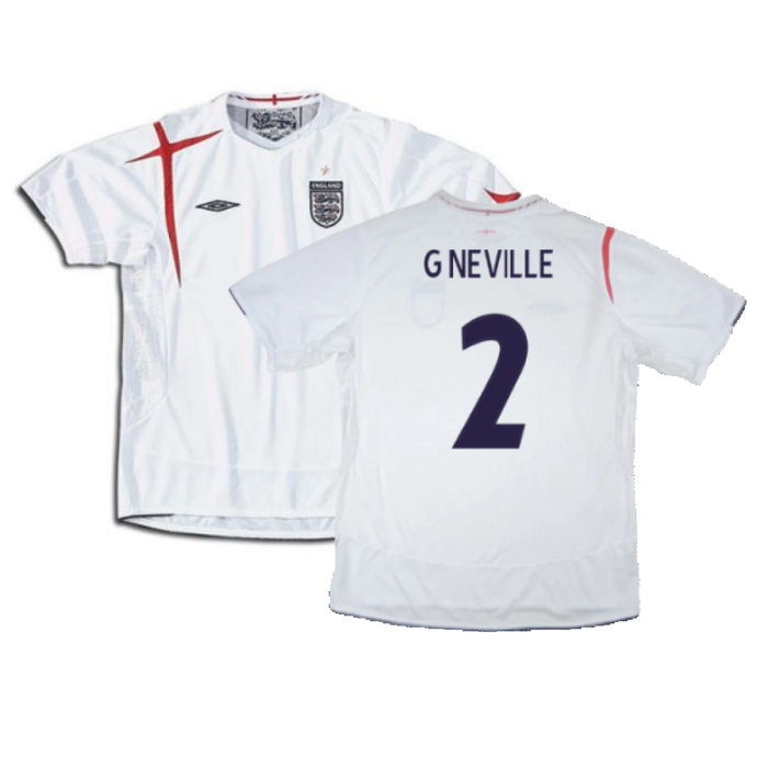 England 2005-2007 Home Shirt (L) (Very Good) (G NEVILLE 2)