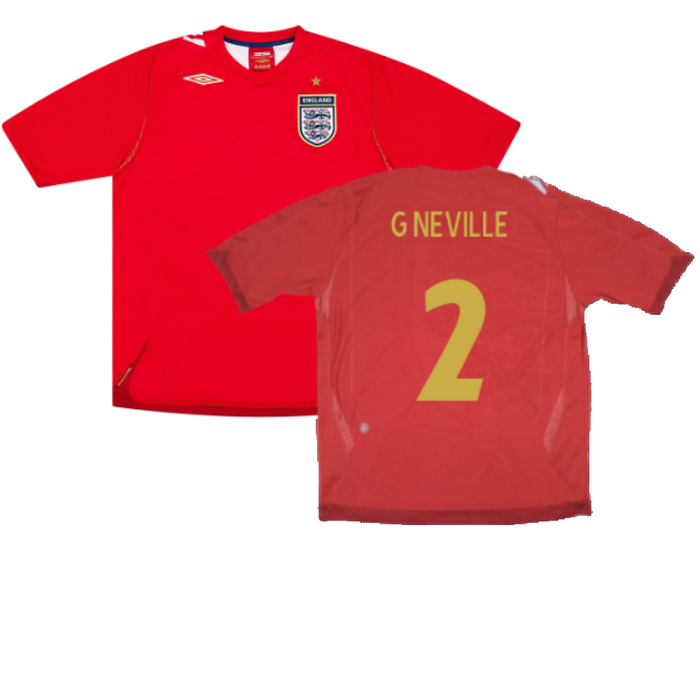 England 2006-08 Away Shirt (Excellent) (G NEVILLE 2)