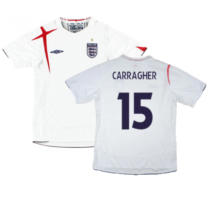 England 2006-08 Home Shirt (XL) (Excellent) (CARRAGHER 15)