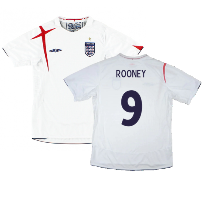 England 2006-08 Home Shirt (XL) (Excellent) (ROONEY 9)