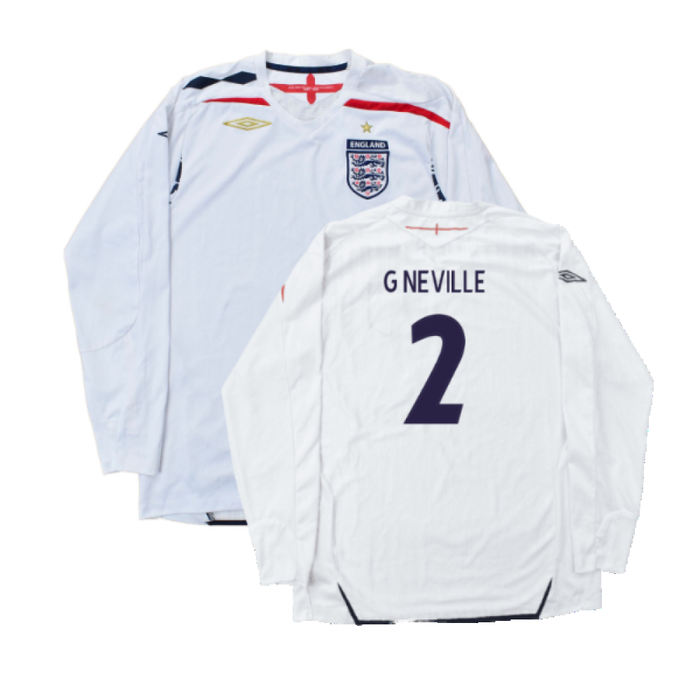 England 2007-09 Home L/S (L) (Good) (G NEVILLE 2)
