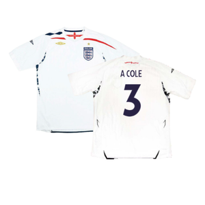 England 2007-09 Home Shirt (L) (Very Good) (A COLE 3)_0