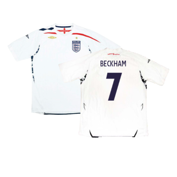 England 2007-09 Home Shirt (Good) (BECKHAM 7)