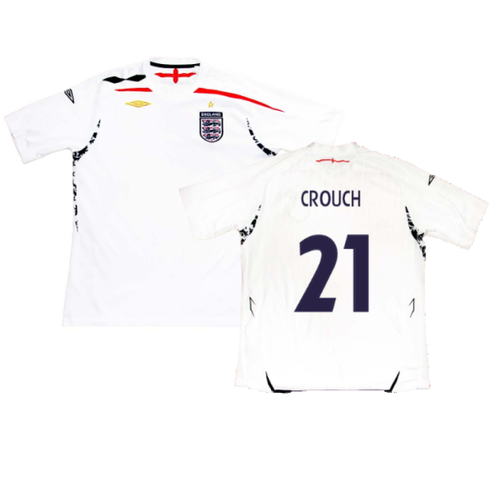 England 2007-2009 Home Shirt (XXL) (CROUCH 21) (Fair)