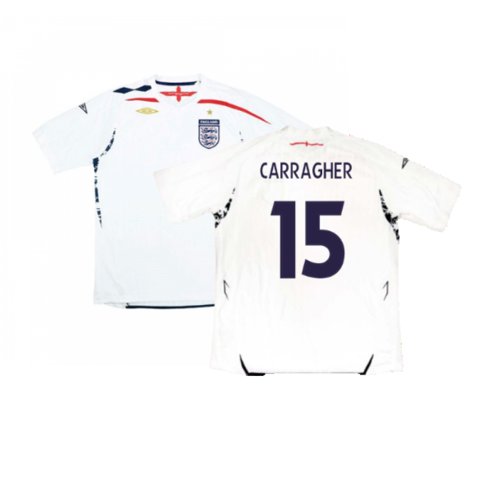 England 2007-09 Home Shirt (Very Good) (CARRAGHER 15)
