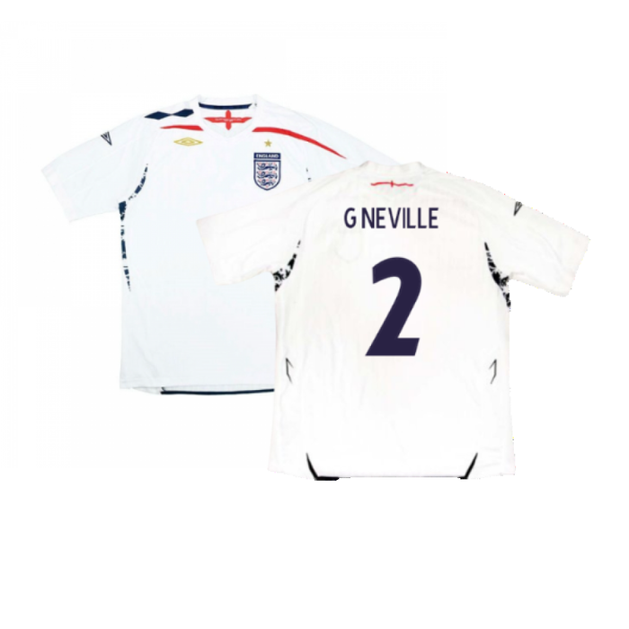 England 2007-09 Home Shirt (Very Good) (G NEVILLE 2)