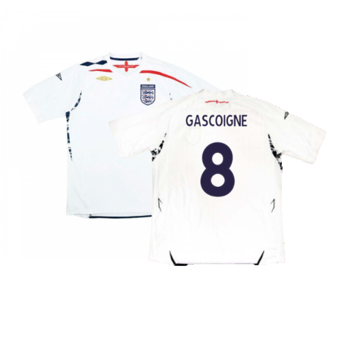England 2007-09 Home Shirt (Very Good) (GASCOIGNE 8)