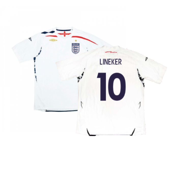England 2007-09 Home Shirt (Very Good) (LINEKER 10)