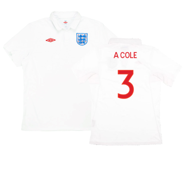 England 2009-10 Home (S) (Excellent) (A COLE 3)