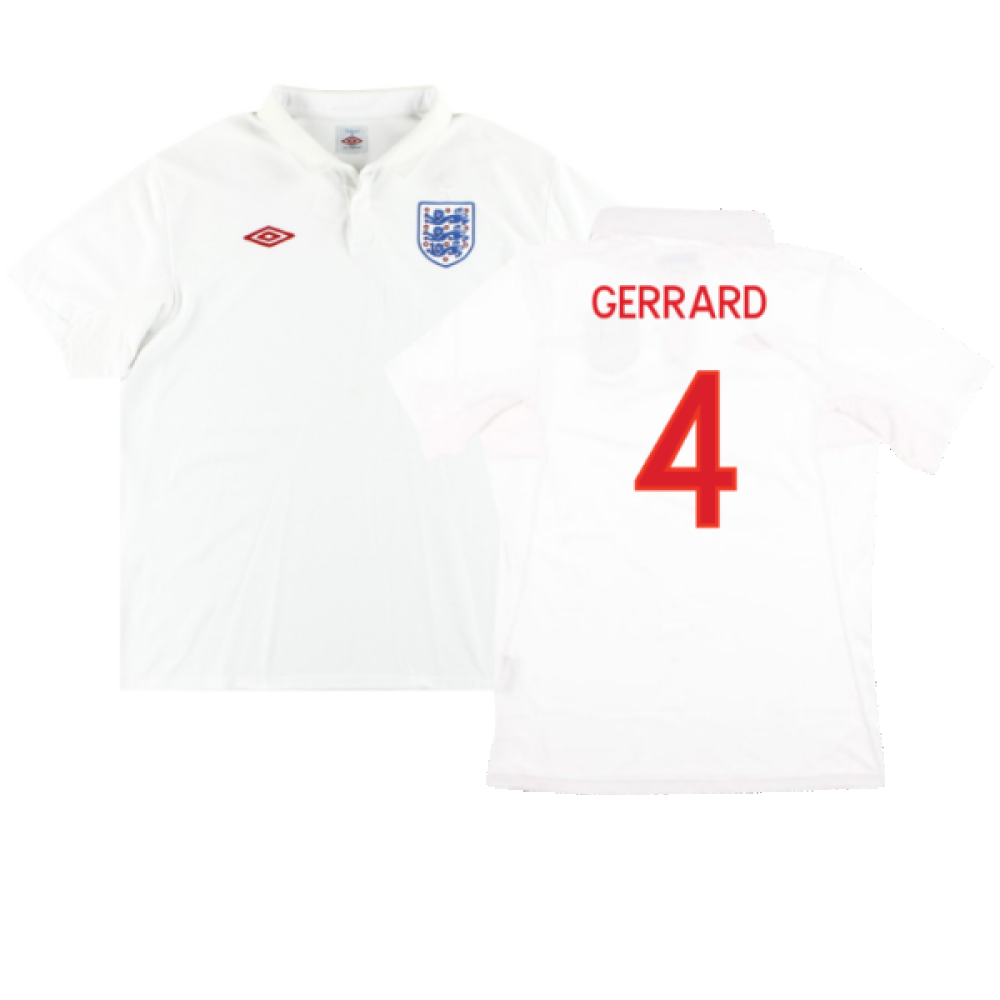 England 2009-10 Home Shirt (2XL) (Fair) (GERRARD 4)_0