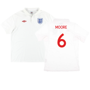 England 2009-10 Home Shirt (XL) (Excellent) (Moore 6)_0