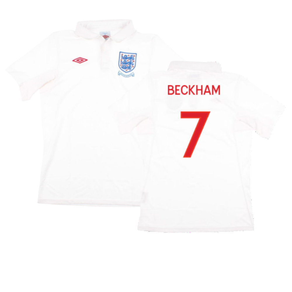 England 2009-10 Home Shirt (With South Africa Badge Detail) (Medium Boy) (Very Good) (BECKHAM 7)_0