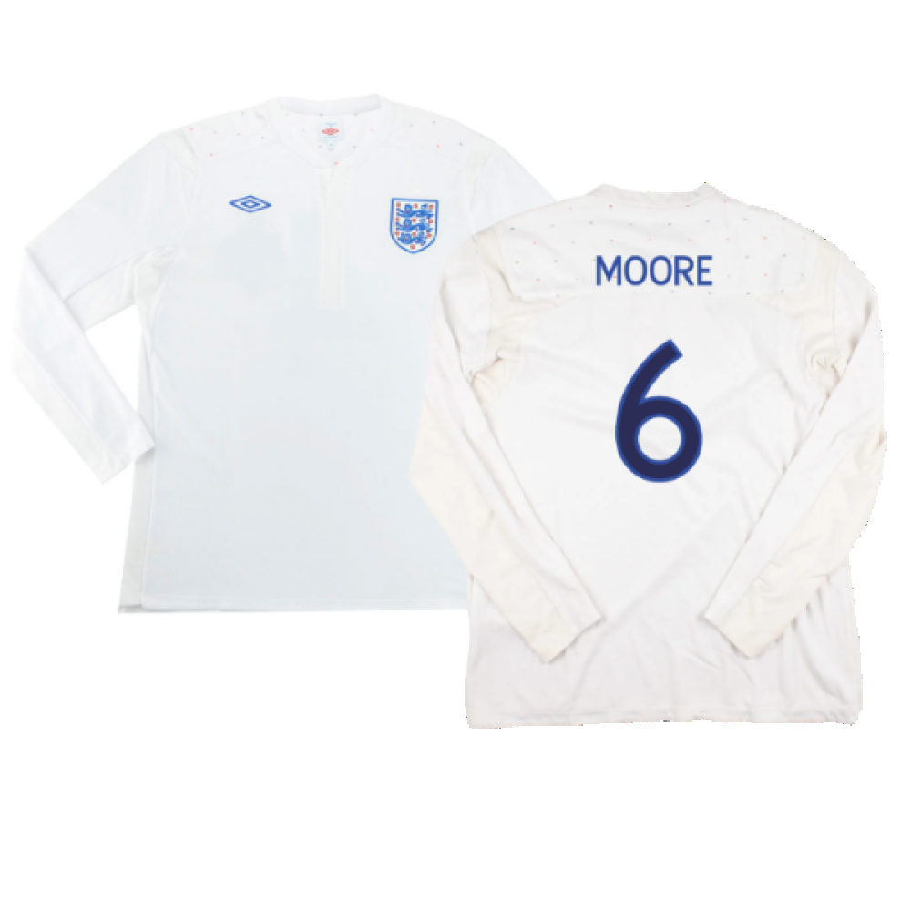 England 2010-11 Long Sleeve Home Shirt(M) (Good) (Moore 6)_0