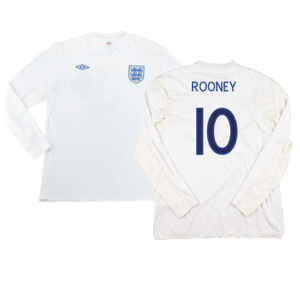England 2010-12 Long Sleeve Home Shirt (M) (Fair) (ROONEY 10)_0