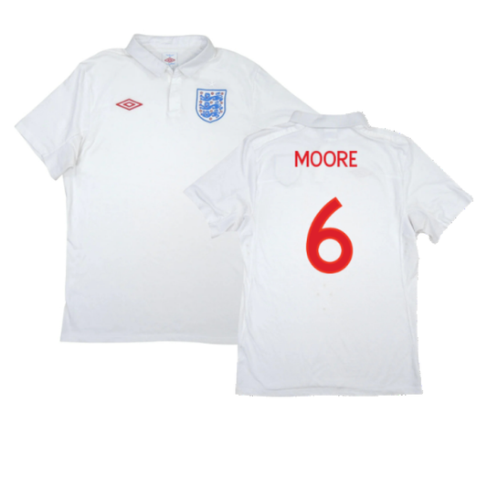 England 2010-2011 Home Shirt (XL) (Excellent) (Moore 6)_0