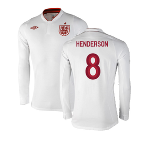 England 2012-13 Long Sleeve Home Shirt (L) (Fair) (Henderson 8)_0