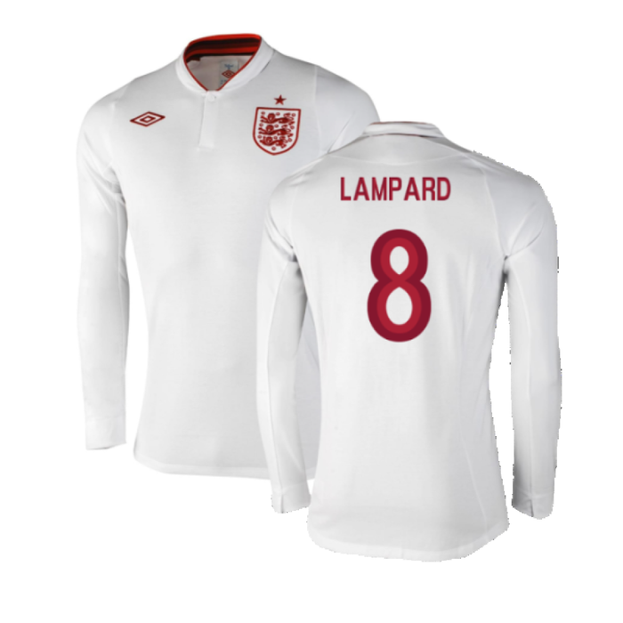 England 2012-13 Long Sleeve Home Shirt (L) (Fair) (Lampard 8)