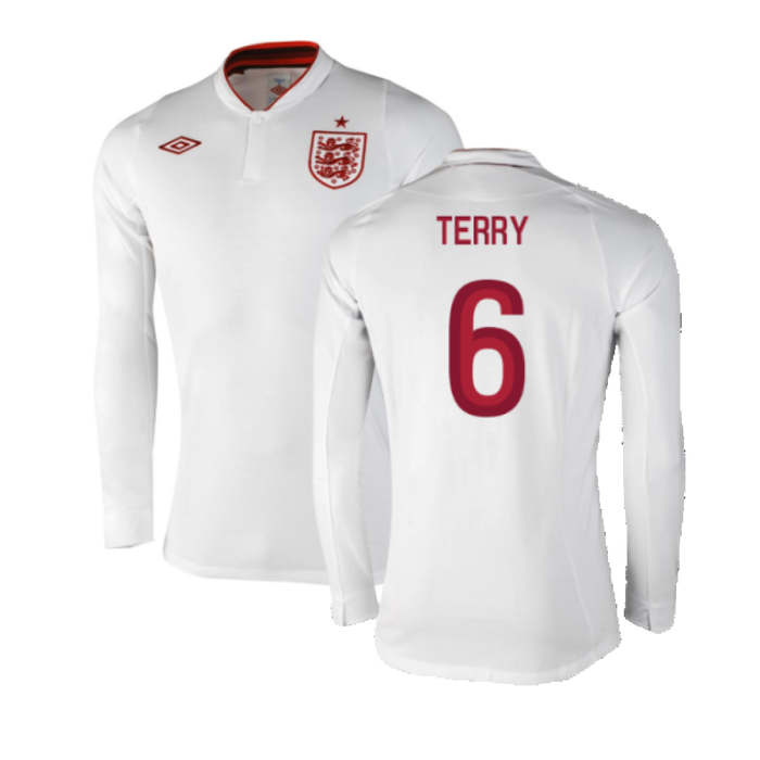 England 2012-13 Long Sleeve Home Shirt (L) (Fair) (Terry 6)