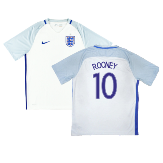 England 2016-17 Home Shirt (XL) (Excellent) (Rooney 10)_0