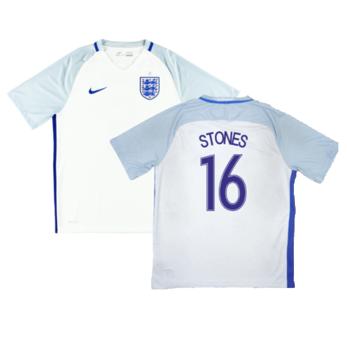 England 2016-17 Home Shirt (Very Good) (Stones 16)