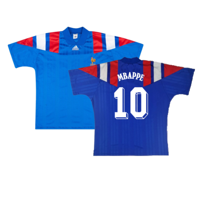 France 1992-94 Home Shirt (L) (Excellent) (MBAPPE 10)