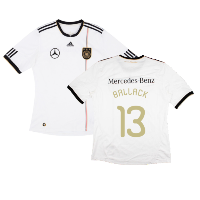 Germany 2010-11 Home Shirt with Mercedes Sponsor (XL) (BALLACK 13) (Good)