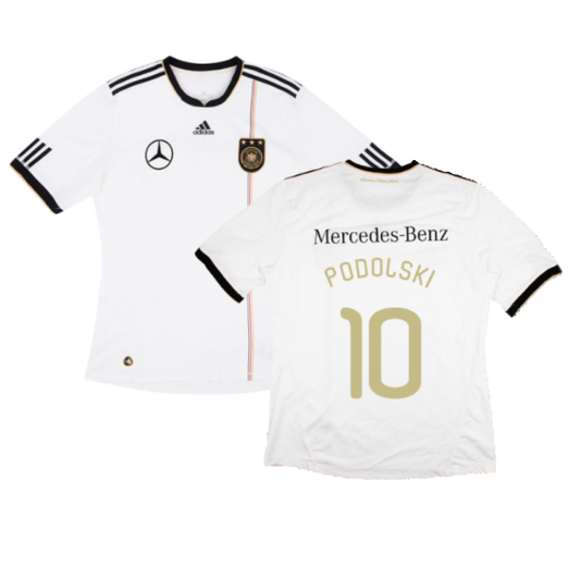 Germany 2010-11 Home Shirt with Mercedes Sponsor (L) (PODOLSKI 10) (Very Good)_0
