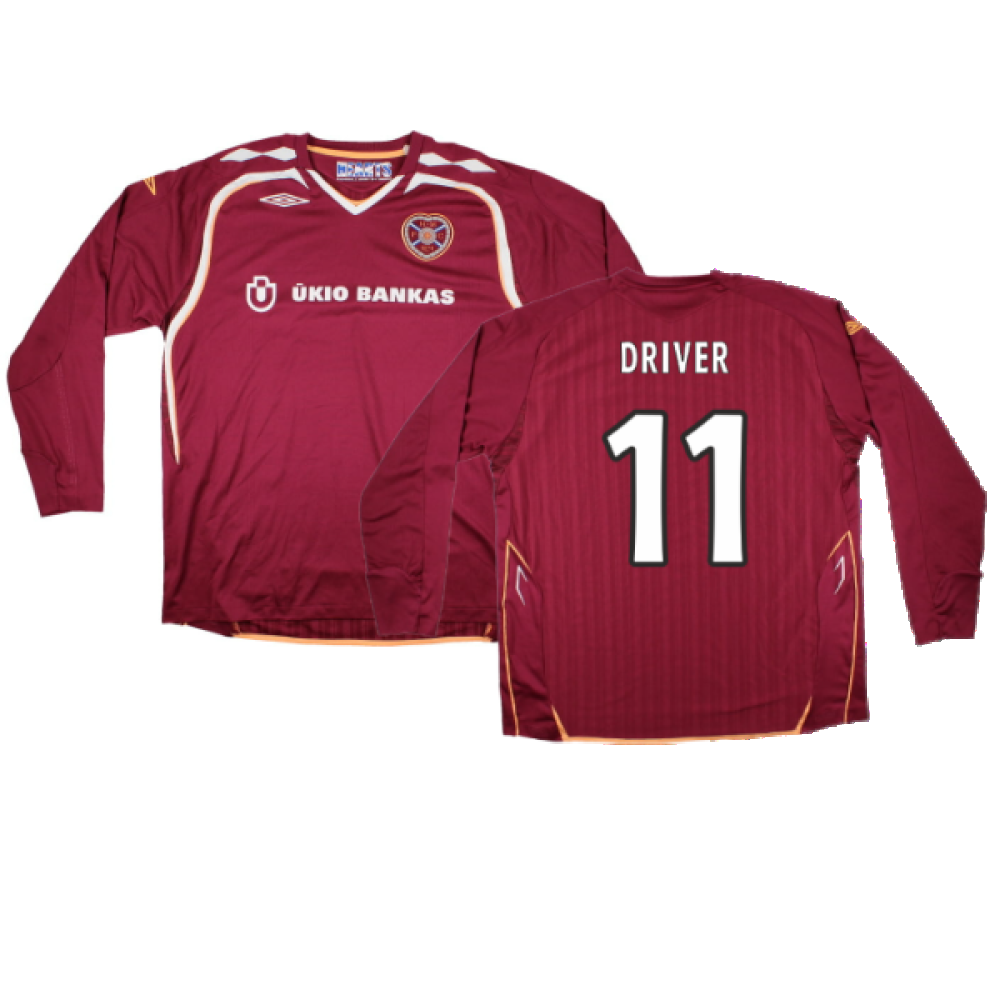 Hearts 2007-08 Long Sleeve Home Shirt (XXL) (Excellent) (Driver 11)_0