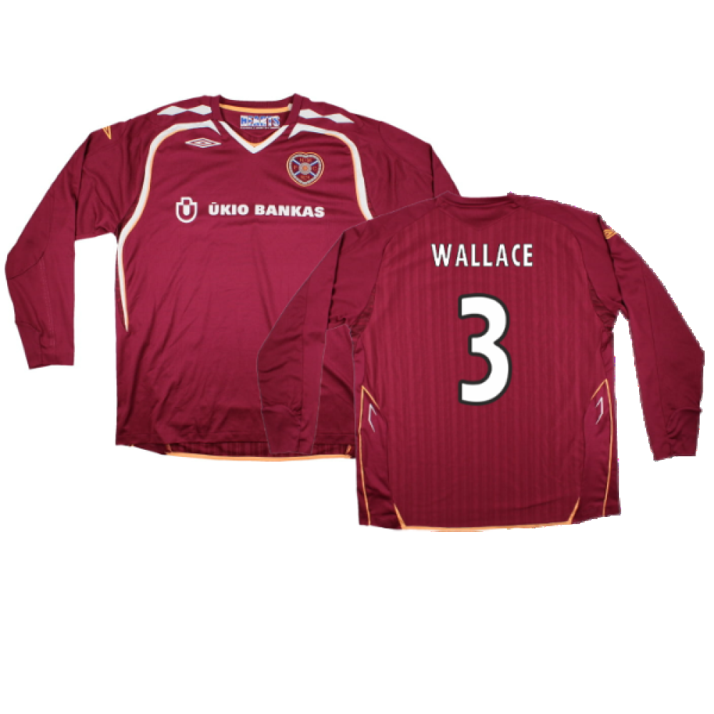 Hearts 2007-08 Long Sleeve Home Shirt (XXL) (Excellent) (Wallace 3)_0
