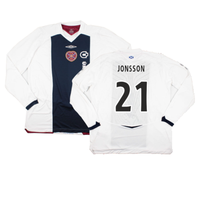 Hearts 2008-09 Long Sleeve Away Shirt (XXL) (Jonsson 21) (Mint)