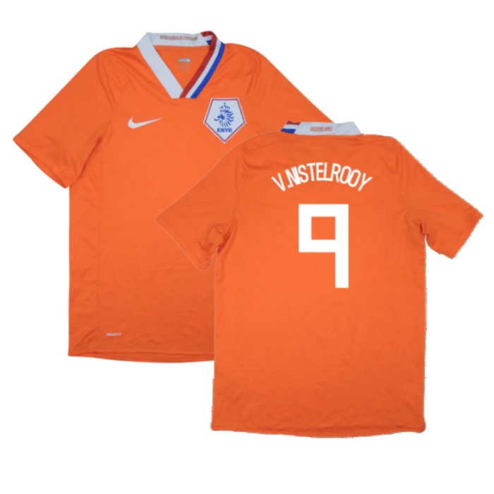 Holland 2008-10 Home Shirt (L) (Mint) (V.Nistelrooy 9)