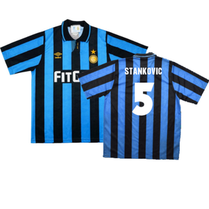 Inter Milan 1991-1992 Home Shirt (L) (Excellent) (STANKOVIC 5)_0