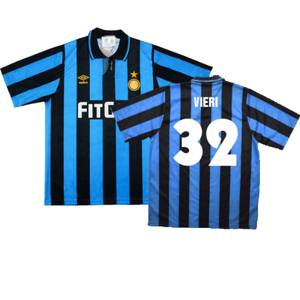 Inter Milan 1991-1992 Home Shirt (L) (Excellent) (VIERI 32)_0