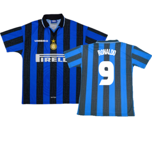 Inter Milan 1997-98 Home Shirt (M) (Excellent) (RONALDO 9)_0