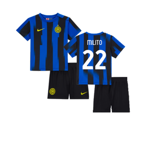 Inter Milan 2023-24 Home Mini Kit (XS Boys) (Milito 22) (Excellent)_0