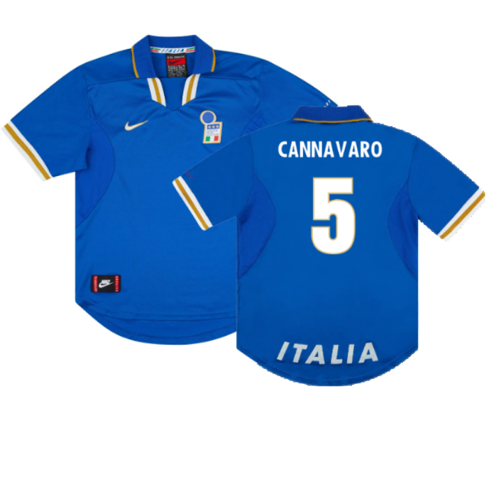 Italy 1996-97 Home Shirt (L) (Excellent) (CANNAVARO 5)