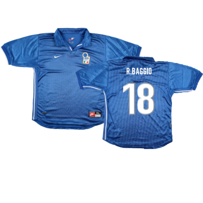 Italy 1998-99 Home Shirt (XL) (Excellent) (R.Baggio 18)