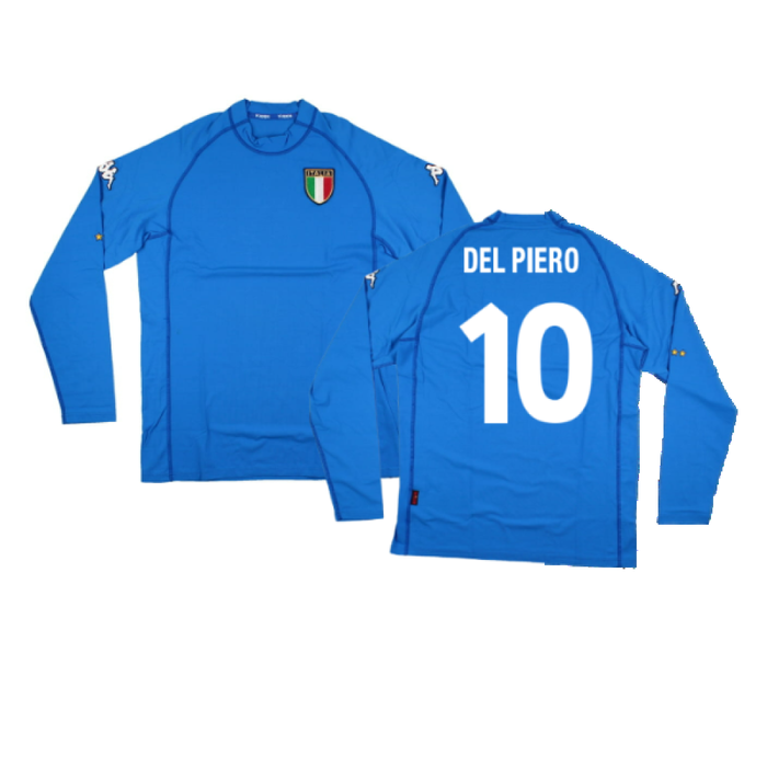 Italy 2000-2002 Home Long Sleeve Shirt (XXL) (Excellent) (DEL PIERO 10)