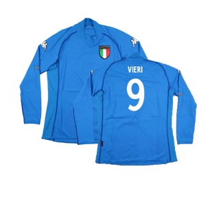 Italy 2002-2003 Home Long Sleeve Shirt (M) (Good) (VIERI 9)_0